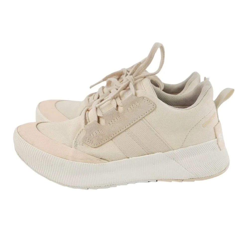 SOREL, Lace Up Casual, Lifestyle, Athletic Sneakers, Women, Size 7, Cream White.